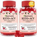 Jabolčni vinski kis, Max Jakost 2000mg ACV Gummy s probiotiki, B12 in Keto podporo, Za prebavo, Presnova, Detox, Gut & Imune Health, Želatina-free, Non-GMO, 120 keto acv gumiji