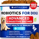 Probiotiki za pse - podpora Gut Zdravje, Srbeča koža, Alergije, Imuniteta, Yeast Balance - Probiotiki in pregestivnih encimov s prebiotiki - zmanjšanje diareje, plin - 180 Probiotični žveči za pse