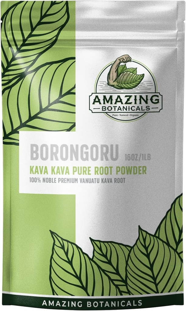 Neverjetni botaniki Borongoru Vanuatu Kava Koren - 100% Plemenita Kava-Kava 16oz/1lb, 1 Pound Bag čistega najodličnejšega svežega Vanuatu Kava