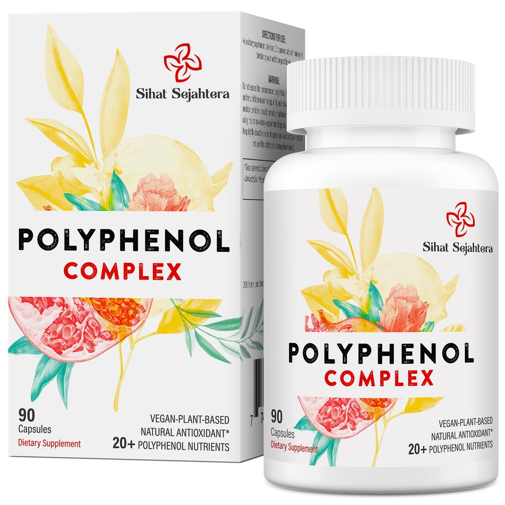 67.500 MG polifenoli dodatek - Močni antioksidanti in polifenol za obrambo starosti, polifenol Superfood, Quercetin, Resveratrol, zeleni čaj, rastlinsko-energijska podpora, Imunska podpora, 90 kapsul