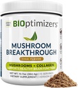 BIOptimizerji Kava iz gob Alternativna – Chai Drink – Levja griva, Chaga, Reishi + Kolagen Peptide za fokus, Energija & Gut Zdravje – Adaptogene gobe in MCT Prašek – 15 Servisi