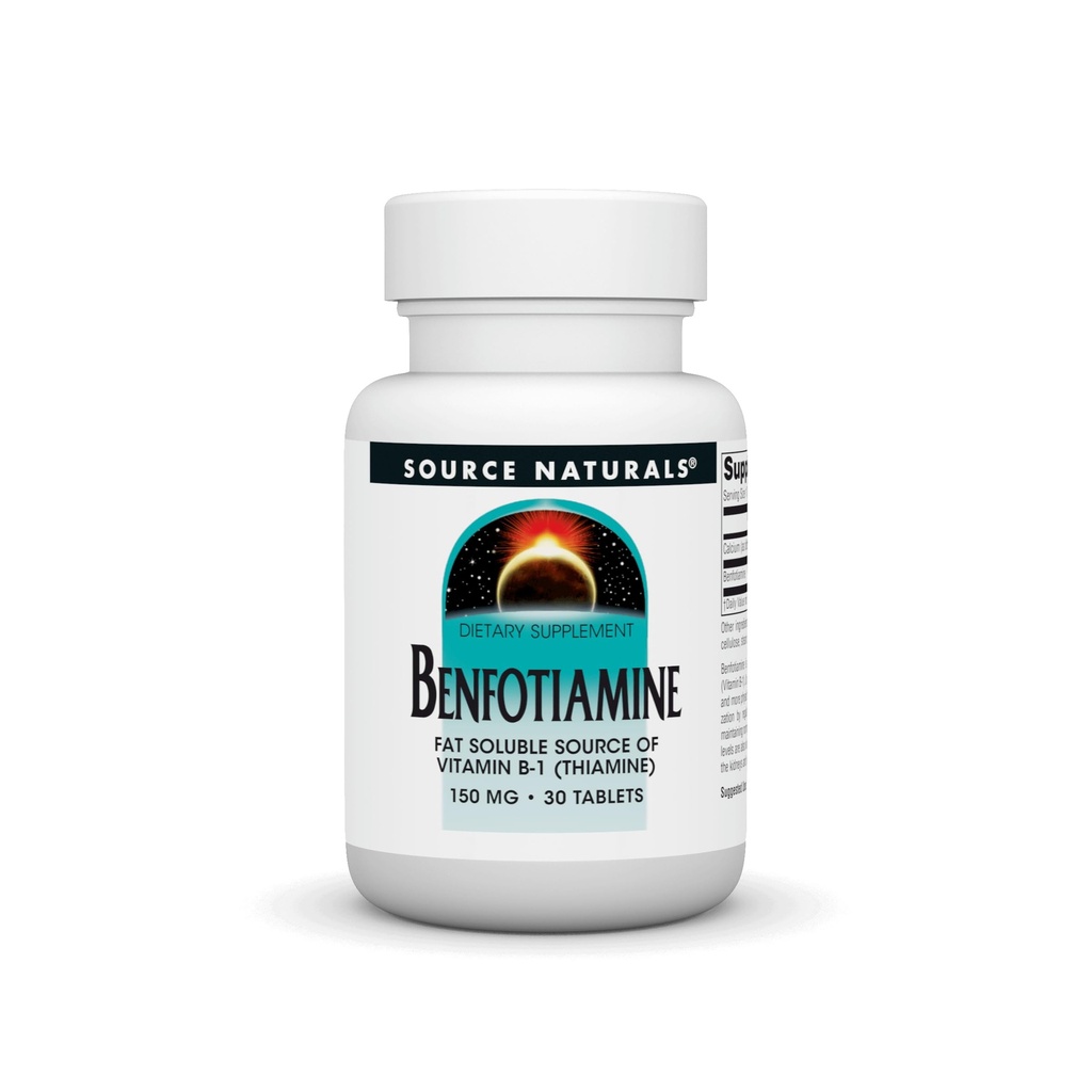 Naravni vir: benfotiamin, topen vir vitamina B-1 (Thiamin) 150 mg 30 tableta