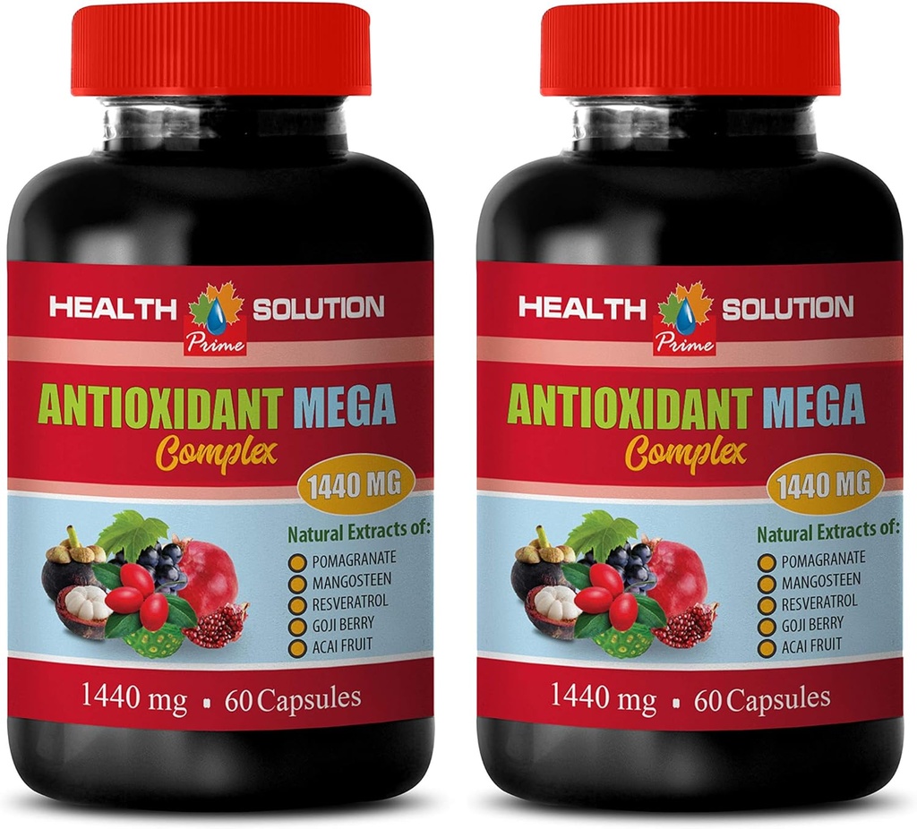 antioksidant kompleksno dopolnilo - ANTIOXIDANT MEGA COMPLEX 1440 MG - mangostinski ekstrakt, antioksidanti prehranska dopolnila, brusnični granatni mangostin, detox in očisti 2 steklenici 120 kapsul