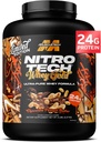 MuscleTech Whey Protein Powder (hokolatno arašidovo maslo, 5LB) - Nitro-Tech Whey Protein Isolate Smoothie Mix for Lean Muscle & Fast recovery - 24g sirotkinih zlatih beljakovin za ženske in moške - Gluten-free