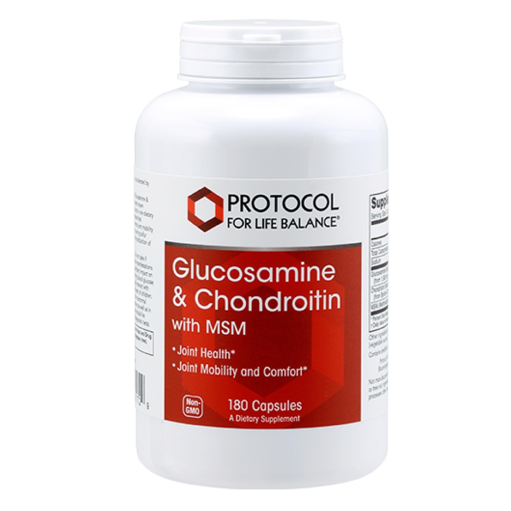 Protokol Glukozamin & hondroitin z MSM - Skupna podpora* - Chondroitin MSM dodatek - Non-GMO & Dairy Free - 180 Veg Caps