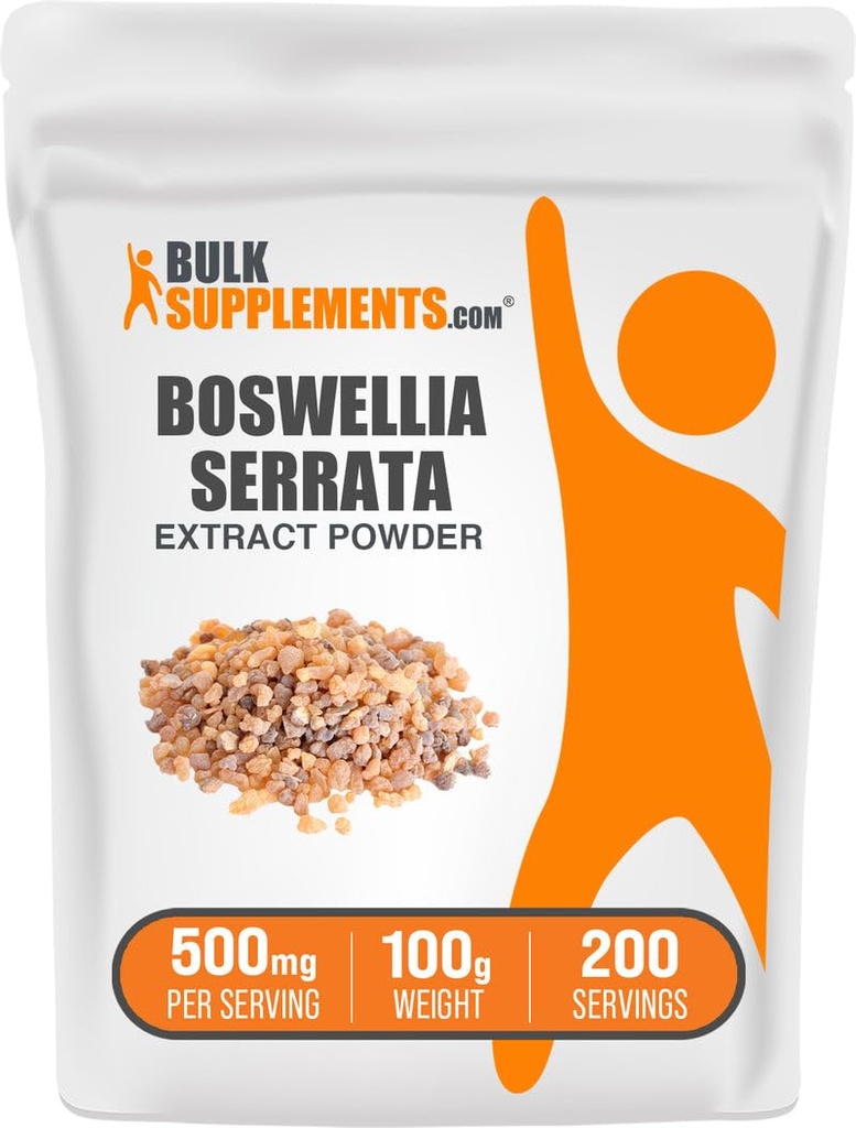 BulkSupplements.com Boswellia Serrata Extract Powder - Boswellia Supplement, iz Frankincense Resin - Vegan & Gluten Free, 500mg na serviranje, 100g (3.5 oz) (Pack of 1)