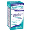 HealthAid TravelProbio 20 Billion CFU Probiotic – Saccharomyces boulardii + Prebiotic (FOS), Acid & Bile-Resistant – Enkrat-Daily Vegan, Gluten-free, Room-Temp Stable – Travel Digestive Support