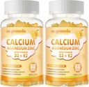 Kalcijev magnezijev cink Gumiji z vitaminom D3 & K2 - visoka jakost izboljšana absorpcija -120 oranžnih gumijev