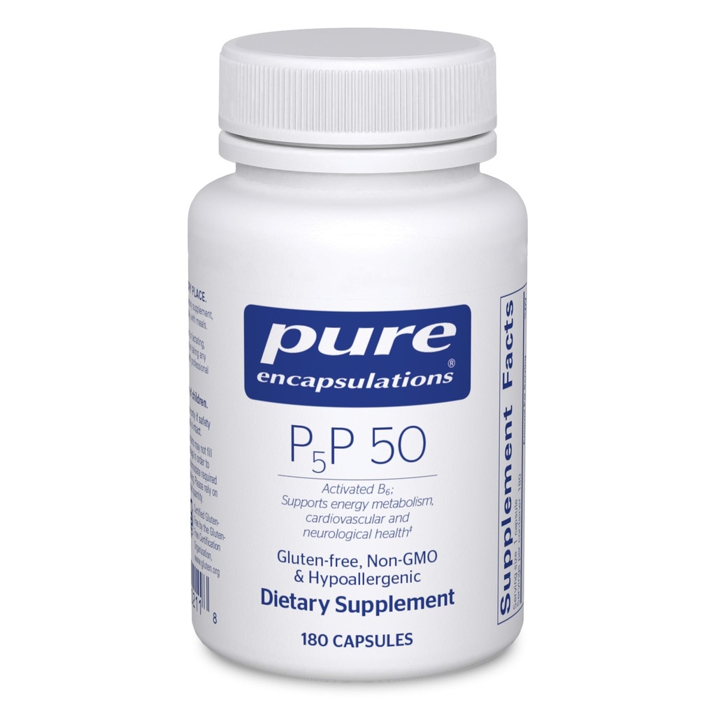 Čiste enkapsulacije P5P 50 - aktivni vitamin B6 - podpira energijo Presnova in zdravje možganov* - Gluten Free & Non-GMO - 180 kapsul