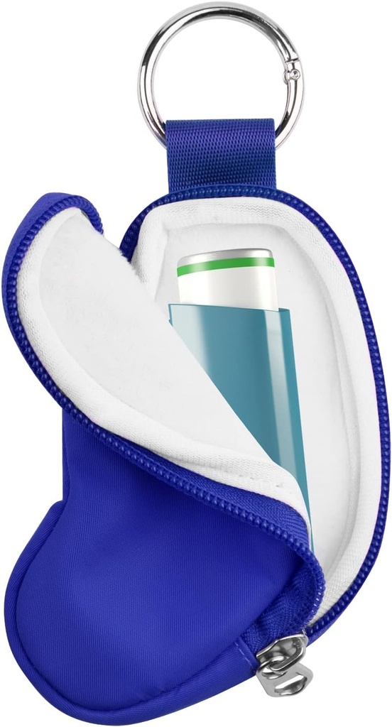 Beautyflier Asthma Inhaler Case Holder Travel Handy Mini vrečko za odrasle in otroke, ne vključuje Inhaler (modra)