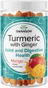 Swanson kurkuma z Ginger Gummies - vse naravne dodatke za spodbujanje prebavnega in imunskega sistema zdravje - Pomaga podpirati skupno funkcijo in sposobnost gibanja - (Mango, 60 Gummies)