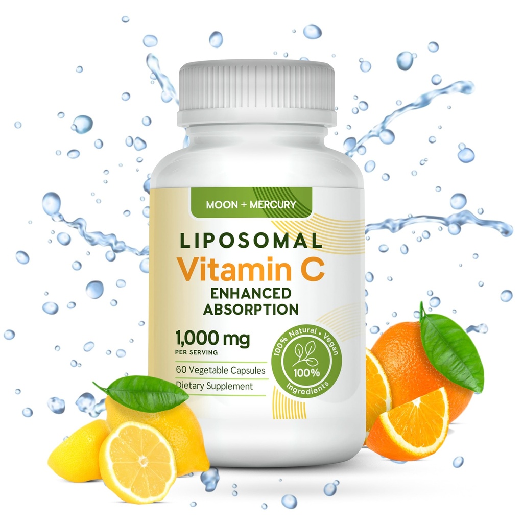 Liposomal - Vitamin c 1000mg - 60 Vitamin c Kapsule - večja absorpcija, biorazpoložljivost liposomski Vitamin c po Luni in Merkurju