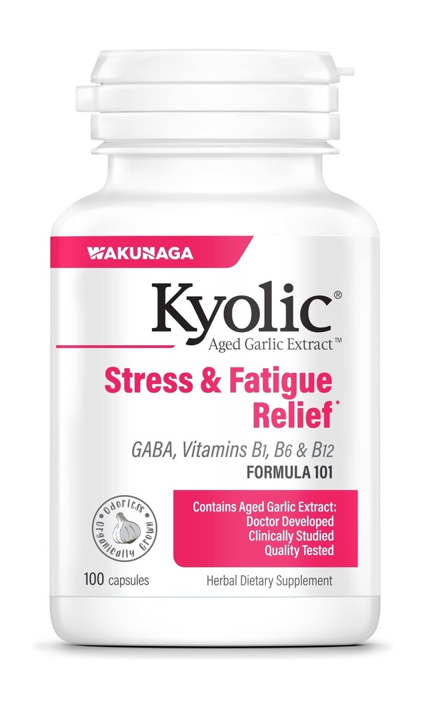 Kyolic Aged Česen Extract Formula 101, Stres in utrujenost Relief, 100 kapsul.