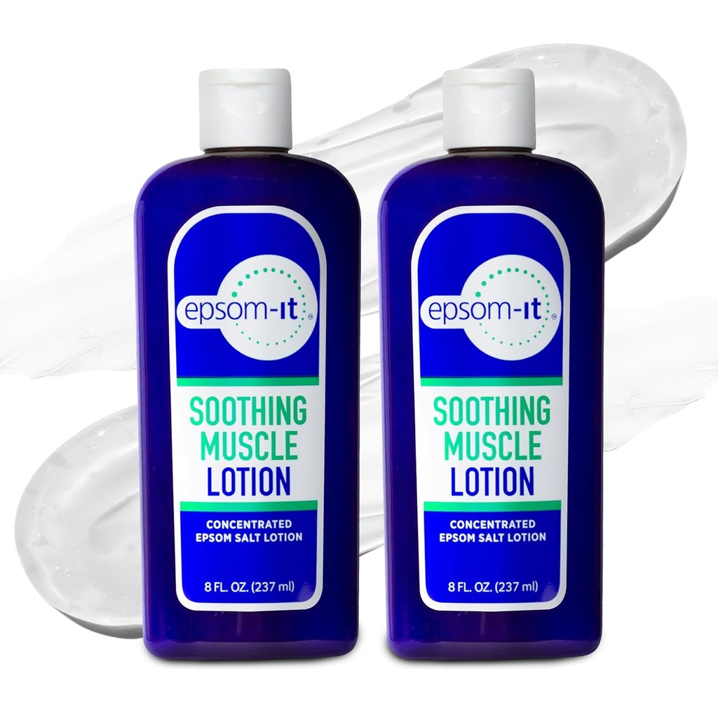 EPSOM-IT Pomirjujoče mišice losijon - Epsom sol magnezijev sulfat krema Arnica za mišice Stiffness, Topical Magnezij losijon, Zagotavlja udobje za noge, koleno in noge, 8.0 oz., 2-Pack