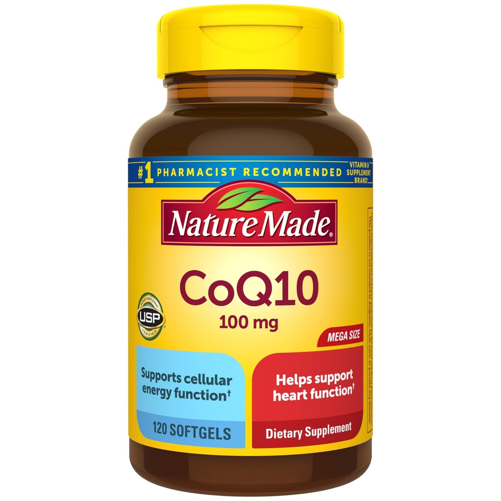 Narava made CoQ10 100mg, prehranska dopolnila za zdravje srca, 120 Softgels, 120 Dnevna dobava