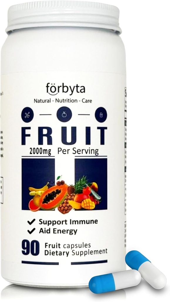 Dodatki za sadje – cele kapsule na osnovi hrane – naravni antioksidant – bogata z esencialnimi vitamini – brez glutena – 90 kapsul