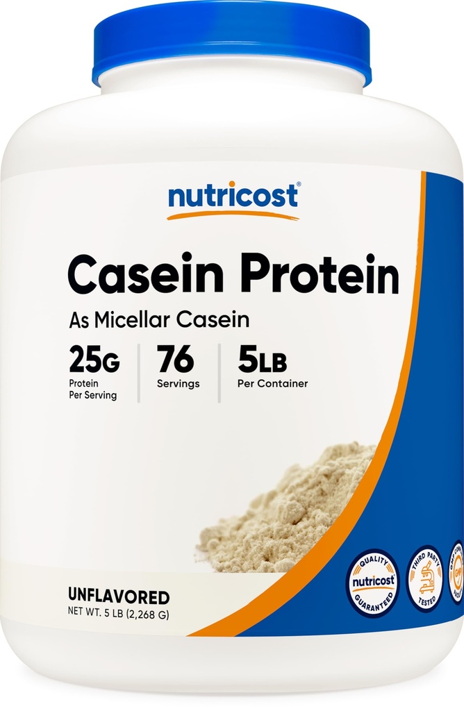 Nutricost Casein Protein Powder 5lb - Micellar Casein, Ne-GMO, Gluten Free (nearomatizirana)