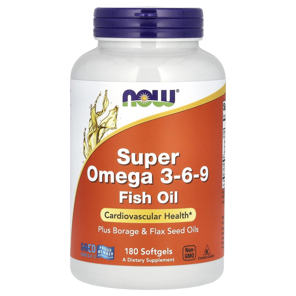 Zdaj živila Super Omega 3-6-9 Soft-gels, 1200Mg, 180-Count