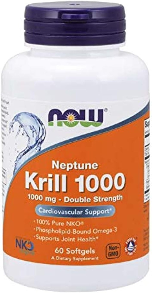 Now Foods Neptune Krill 1000 Ribje olje 1000 Milligram, 60 Softgels (2 paket)