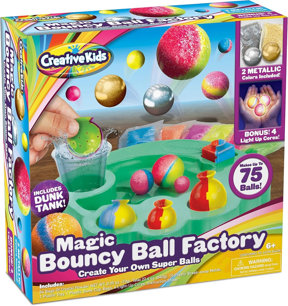 Magic Bouncy Ball Factory Set - Make 75 Omamljanje DIY Bouncy kroglice, Light-up Magic kroglice! Znanstveni kompleti za otroke, kot nalašč za znanstvene projekte in znanstvene stranke!
