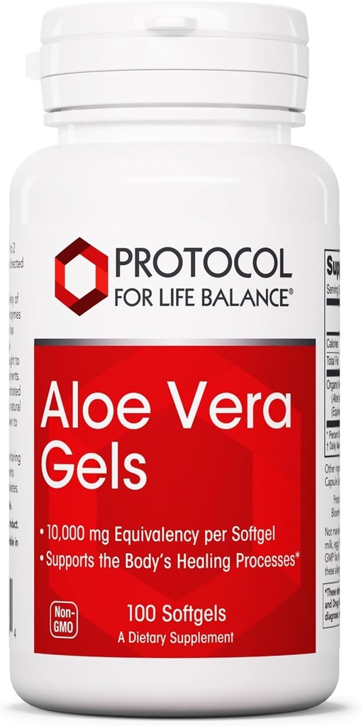 Protokol Aloe Vera Gels - Prebavni dodatek* - z GAG - Seveda pojavlja vitamine in aminokisline - Non-GMO & Halal - 100 Softgels