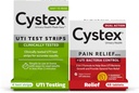 Cystex urinary Tract Infection (UTI) Test Strips + Pain Relief: 4 Testni trakovi in 48 Kapsule Pain Relief Medicine