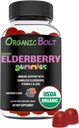 USDA Organic Elderberry Gummies - Visoka moč 150mg Organic Elderberry Gummies za odrasle & otroke z vitaminom C in cinkom - Imunska podpora Gumies - Vegan, Želatina & Gluten Free - 60 Count