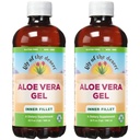 Lily of the Desert Aloe Vera Gel - Notranji filet Thicker Doslednost Aloe Vera Pijte z naravnimi vitamini, Prebavne encime za črevesno zdravje, lajšanje želodca, Wellness, Glowing Skin, 32 Oz (Pack z 2)