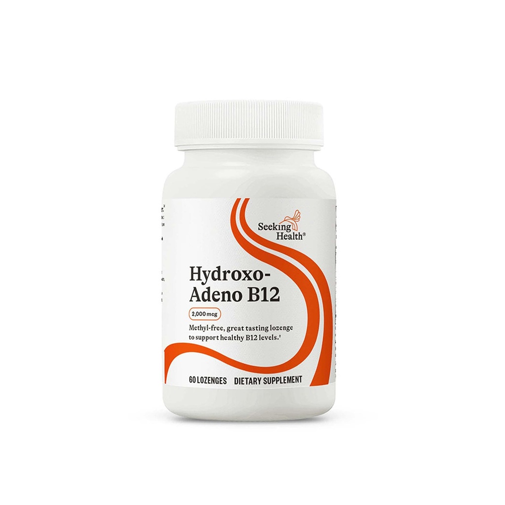 Iskanje zdravja Hydroxo-Adeno B12, 2000 mcg, Metil-free, Podpira energijo, Fokus, metilacija, Detox & homocistein. Vegan, Vegetarijanec (60 lozenges)