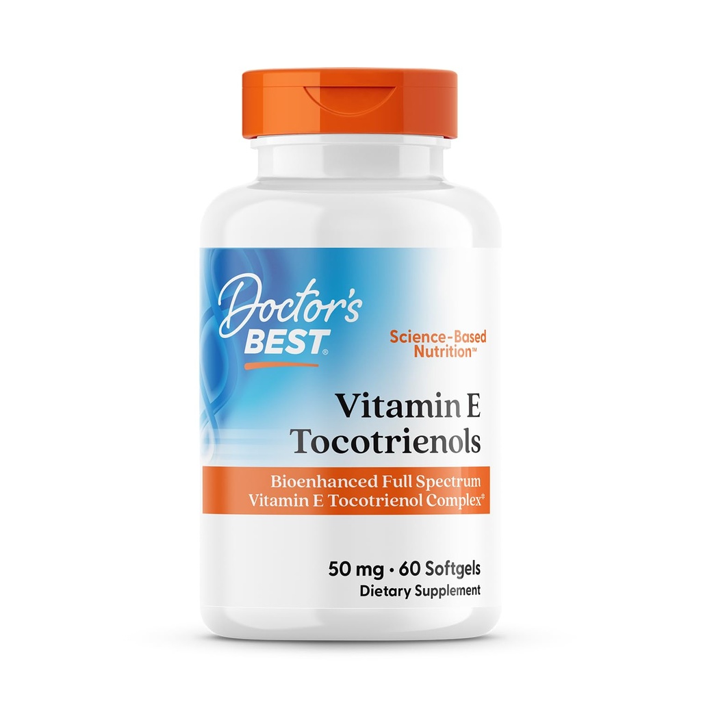 Zdravnikov najboljši vitamin E Tocotrienols vsebuje TocoGaia ULTRATM bioenhanced vitamin E kompleks polnega spektra, 60 Count