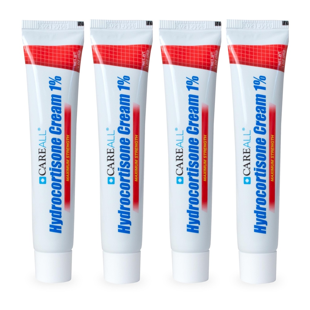 CareAll Hydrocortison 1%, 1oz Tube (Pack of 4), Največja moč proti srbenju krema, Relief od srbenja in rdečina od hrošč bites, ekcema, psoriaza, strupena bršljan, hrast in Sumac