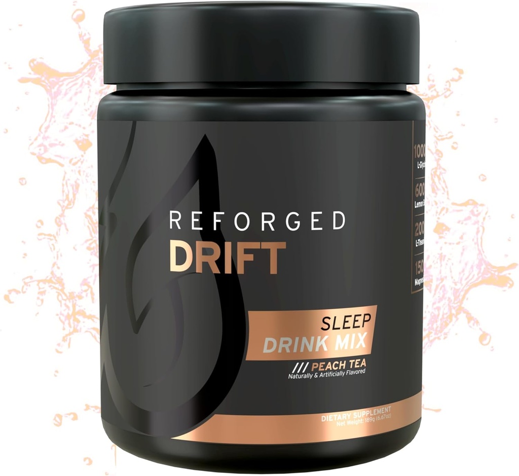 Mešanica drift drink - Calm Magnezij prašek pomoč za spanje dodatek - Melatonin spanje v prahu dodatek z magnezijem, limonin balzam, L-teanin, L-glicin - Peach Tea, 30 Servings