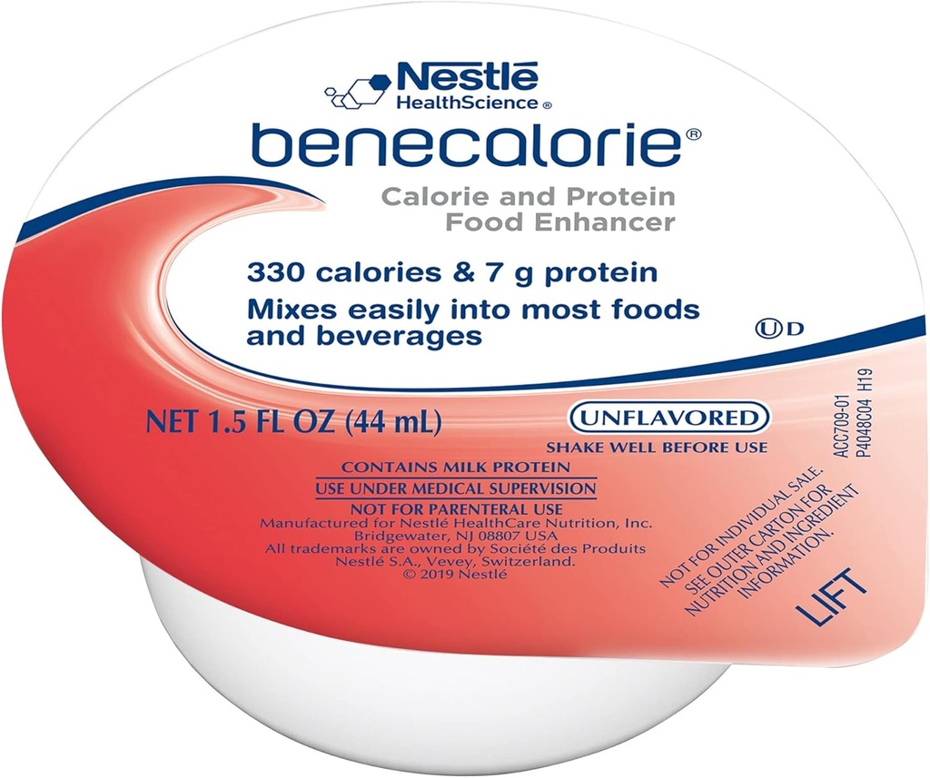 Benecalorie Calorie in Beljakovinski pospeševalec - brez arome (330 kalorij, 7g beljakovin) - 1,5 fl oz pokali, 24 pakiranje