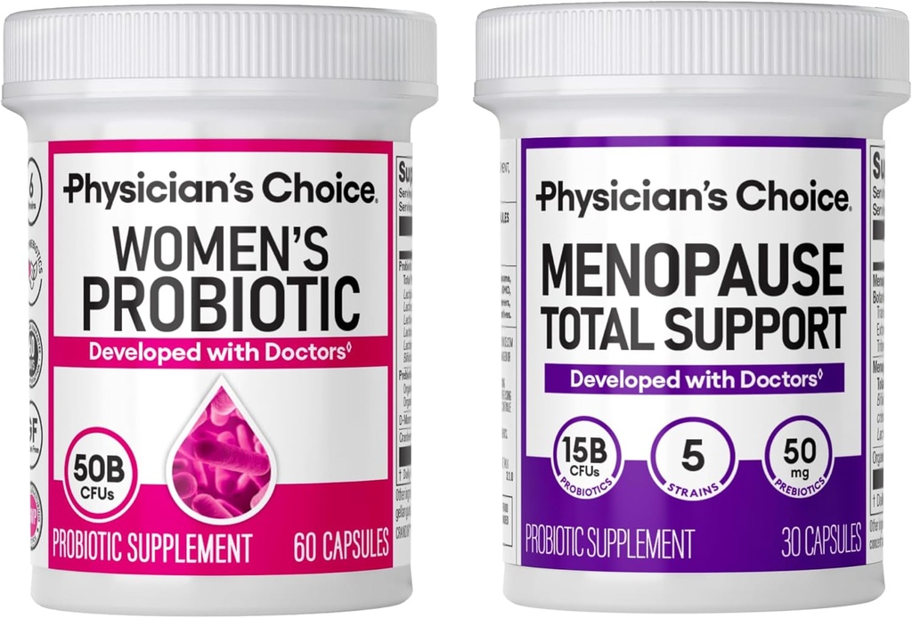 Izbor zdravnikov Skupaj ženske Menopause Podpora Bunde - Ženske Probiotik 60ct + Menopause Probiotic 30ct