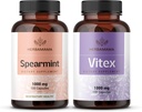 HERBAMA Spearmint in Vitex Kit - paket 1000 mg Pearmint Leaf & Vitex Chasteberry kapsule - Vegan, Non-GMO, želatina-free - 2 paket