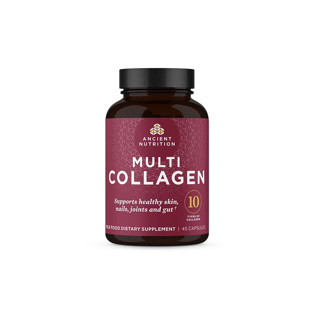 Ancient Nutrition Collagen tablete Peptides Powder dodatek, 45 Count, Hidralizirane več kolagen tablete, Tipi I, II, II, V & X, Podpira zdrave kože in nohti, Gut zdravje in skupno podporo