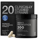 Toniiq Mens Probiotic z 20 Preverjeni sevi – 200 Bilion CFU + 200mg FOS Prebiotik – Mens Probiotics za zdravje Gut - Cold-Chain & Zapozneli-Release – Lab-Tested Sybiotic Formula