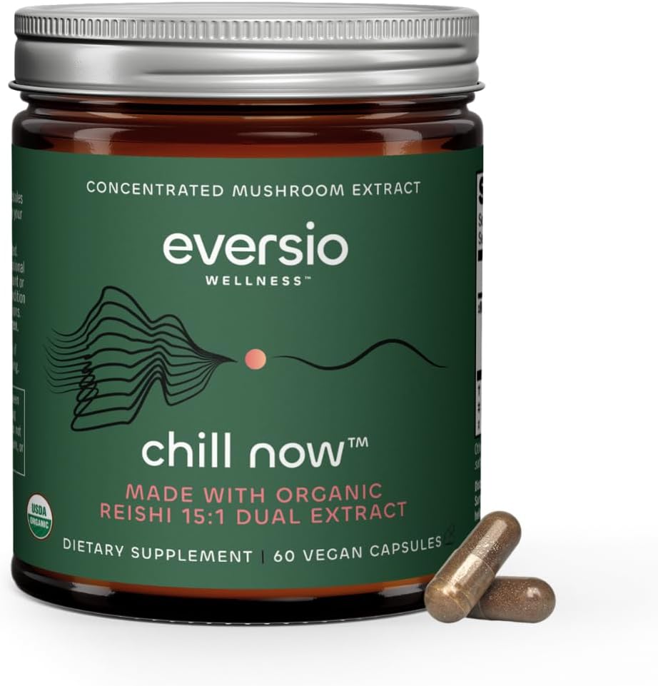 CHILL Now Organic Reishi Goba dodatek - 15:1 Reishi Dual Extract v 60 Veganskih kapsul (250mg)