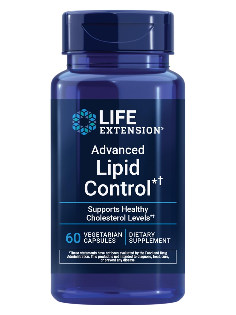 Life Extension Advanced Lipid Control, amla Extract, indijski kosmulje, zdravje srca, endotelijsko zdravje, vegetarijansko, brez glutena, 60 kapsul
