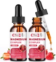 2 Pack Triple Magnezij kompleksne tekoče kapljice Mešanica z magnezijem Glycinate 500mg, Malate in Taurat za Max Bio-Razpoložljivost 