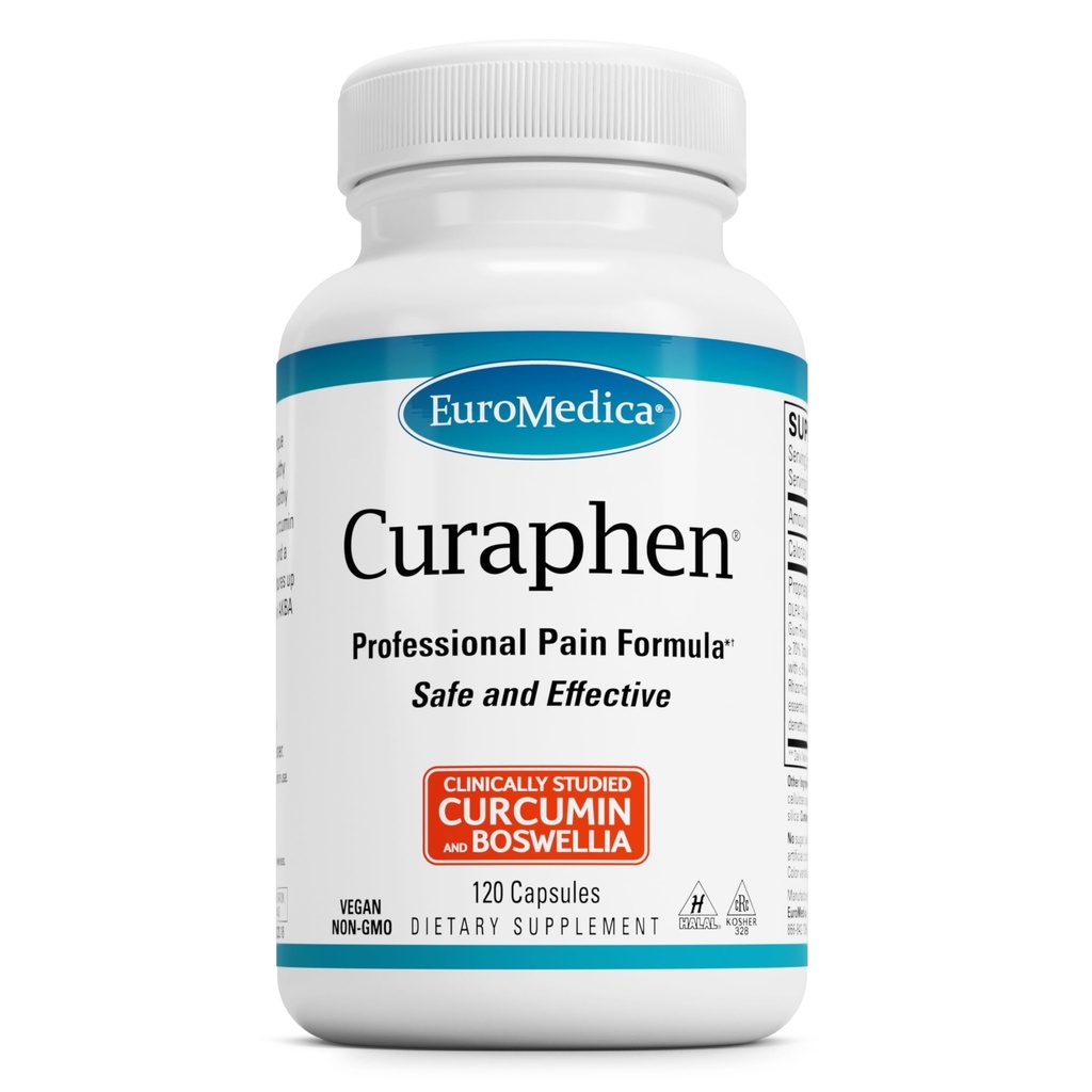 EuroMedica Curafen - Curcumin dodatek za kroženje in podporo endorfinu - podpora za občasno nelagodje - Aids zdrave mišice - 120 kapsul