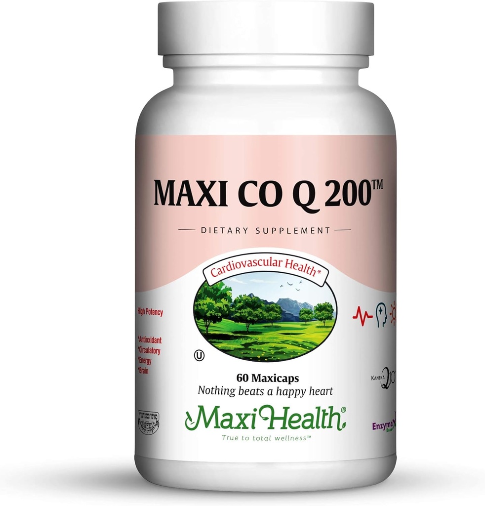 Maxi Health CO Q10 200mg - koencim Q10 dodatek - zdravje srca - 60 kapsul - Košir