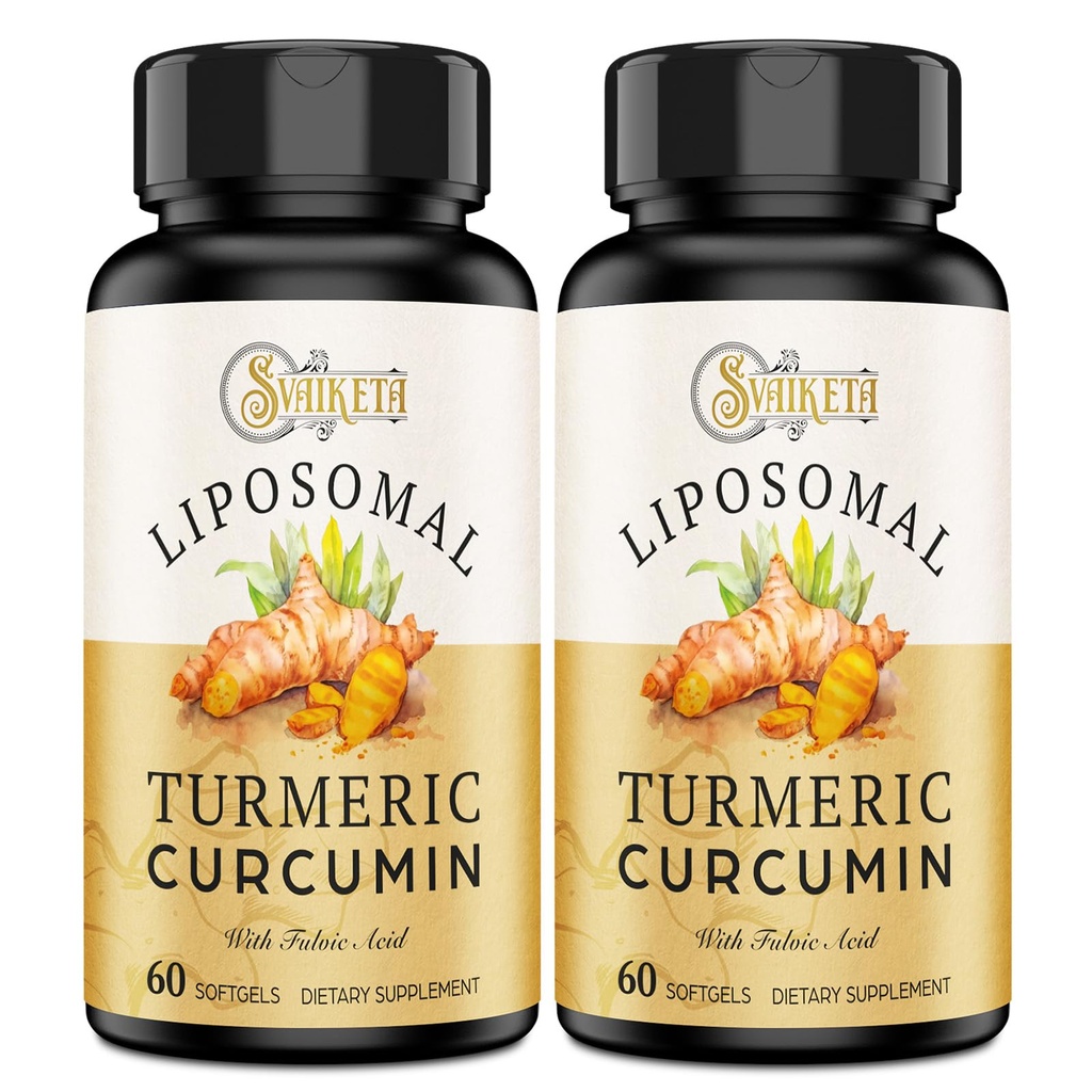 Liposomska kurkumin dodatek - 2000mg, 95% Curcuminoid Extract s piperine - 60 Softgels (2 steklenica)