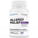 Puregen Labs Alergija Relief, Fexofenadine 180mg, 100 Tablets – 24 ur ne-Drowsy Antihistaminik Alergija Medicine za runny nos, Sneesing, Srbeče, Watery oči - Izdelano v ZDA