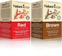 NaturaNectar Naturan Naturan Bee Propolis Bunde - rdeča propolis in rjava propolis - za imuno podporo, zdravje in zdravo presnovo - 60 kapsul na steklenico