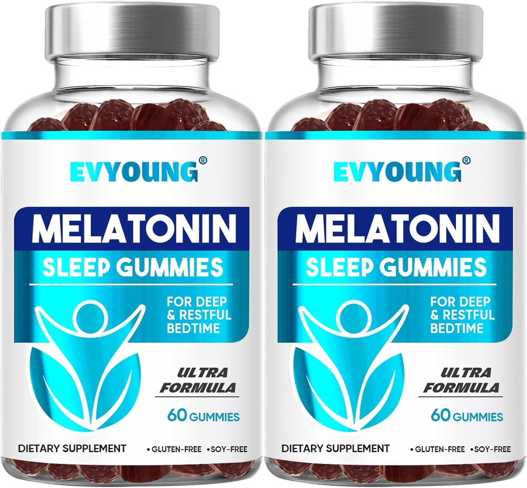 EVYOUNG Melatonin Gumies,Spanport za odrasle,1000 mcg Melatonin 120 Gumies do 60 dni dobave,Dobava za spanje