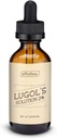 Lugoljeva raztopina 2% 2oz steklena kapalka Steklenica. Vsebuje kalijev jodid in jod, 60 ml