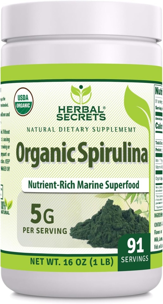 Zeliščne skrivnosti Organski Spirulina Powder 16 Oz