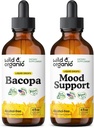 Wild & Organic Bacopa Tinkture 4 fl oz & Mood podpora Tinktura 4 fl oz