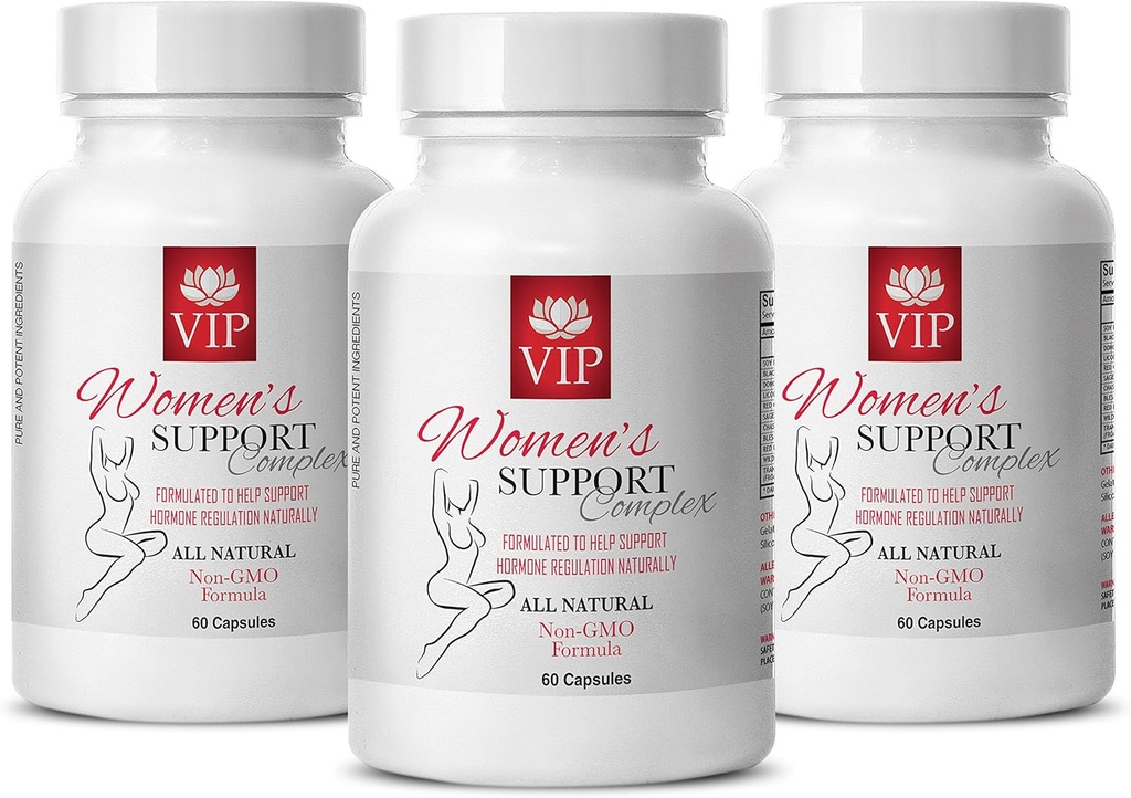 Hot Flashes Menopause Relief - ženski podporni kompleks Natural - Izvleček sladkega korena - 3 steklenice (180 kapsul)